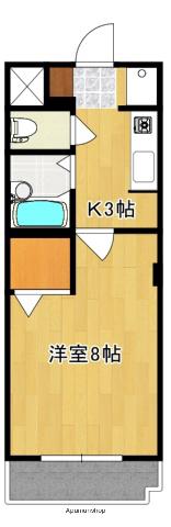 フレグランス萩原(1K/2階)の間取り写真