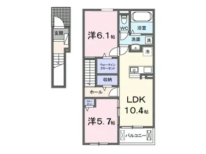 ステーション大美野(2LDK/2階)の間取り写真