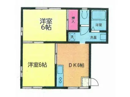 クリエール文京(2DK/1階)の間取り写真