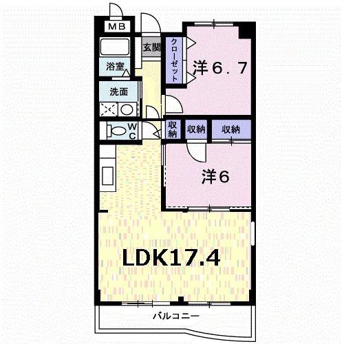 フォーロ・デル・コート(2LDK/1階)の間取り写真