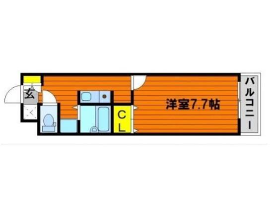 レジデンス今(1K/3階)の間取り写真