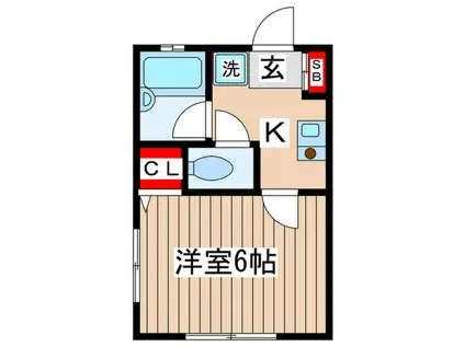 アヴァンセ赤羽I(1K/1階)の間取り写真