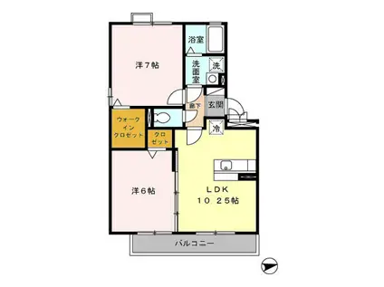 プレジュール(2LDK/2階)の間取り写真