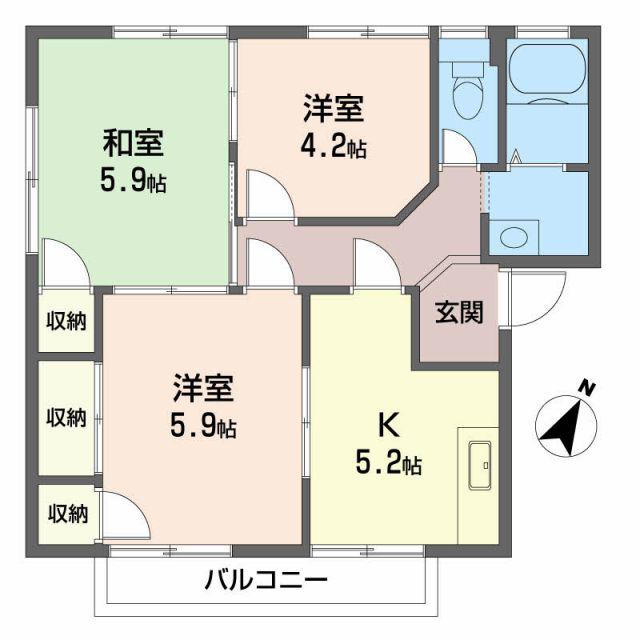 コーポラスやましたI(3K/1階)の間取り写真