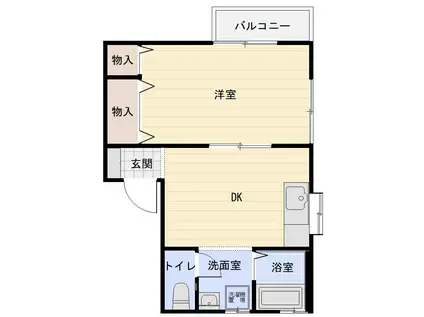 コーポベルフルールII(1DK/2階)の間取り写真