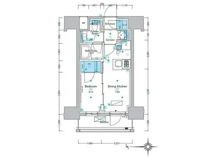 ルフォンプログレ浅草入谷(1DK/3階)の間取り写真