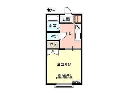 プレシェール ロジュマン(1K/1階)の間取り写真