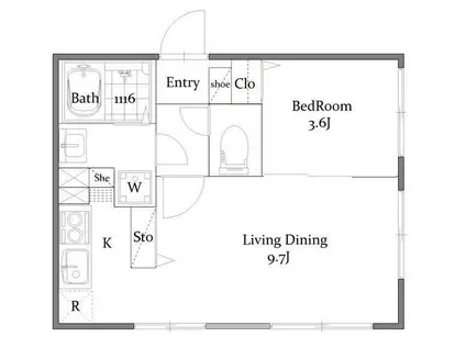 ASTER日暮里(1LDK/1階)の間取り写真