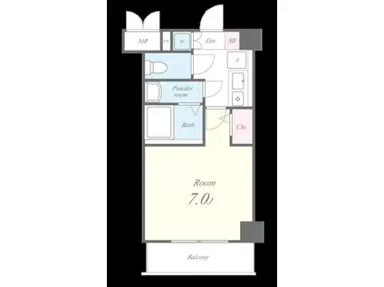 ヴィラマリオン(1K/2階)の間取り写真