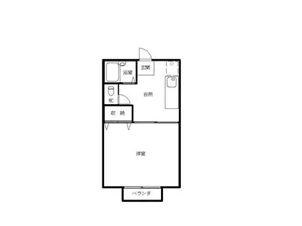 シャルム西津田II(1K/1階)の間取り写真
