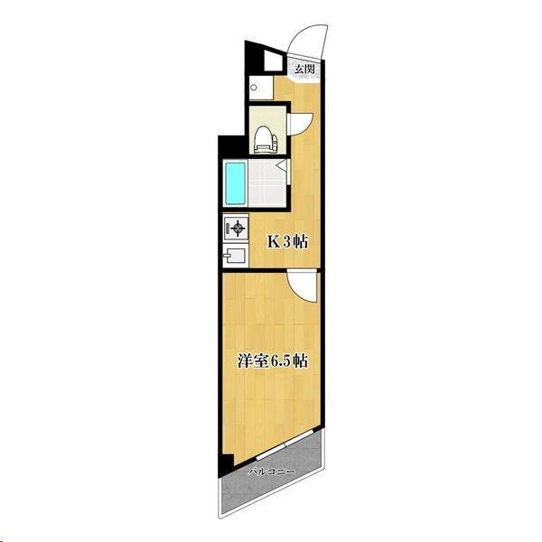 八乙女深松マンション(1K/4階)の間取り写真