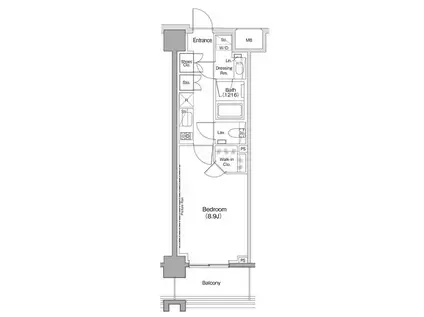 ヴェール・クレール大崎(1K/8階)の間取り写真