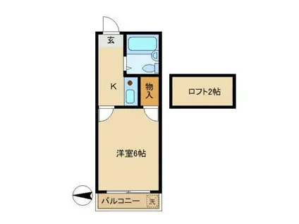 KSII(1K/2階)の間取り写真