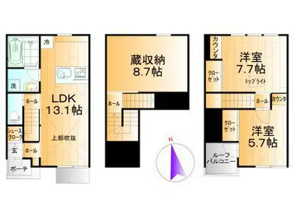 SOLANA(2LDK/1階)の間取り写真