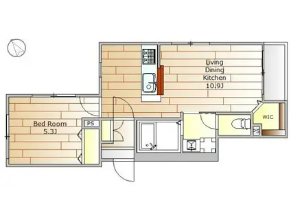 GRAN HEBEL(1LDK/2階)の間取り写真