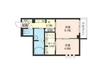 アトリエ―ル(2K/1階)の間取り写真