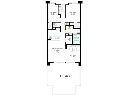 バウス武蔵境(3LDK/1階)の間取り写真