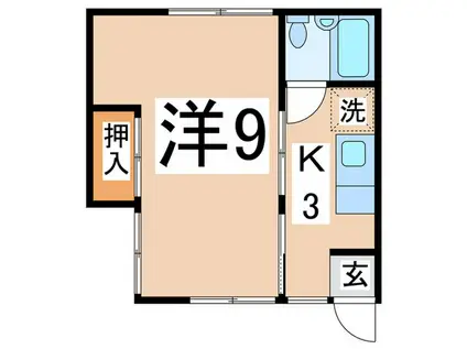 グリーンコーポネモト追浜(1K/1階)の間取り写真