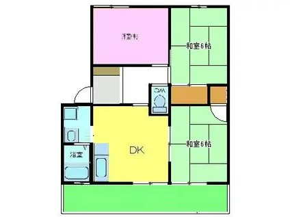 メゾン・ド・グリュ(3DK/2階)の間取り写真