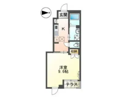 ディア・メゾン(1K/1階)の間取り写真