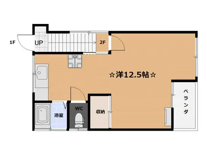 ハイツ順(ワンルーム/2階)の間取り写真