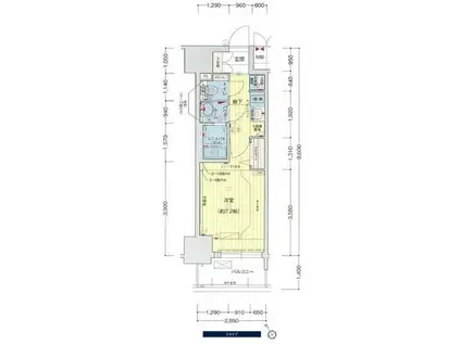 プレサンス新栄リベラ(1K/3階)の間取り写真
