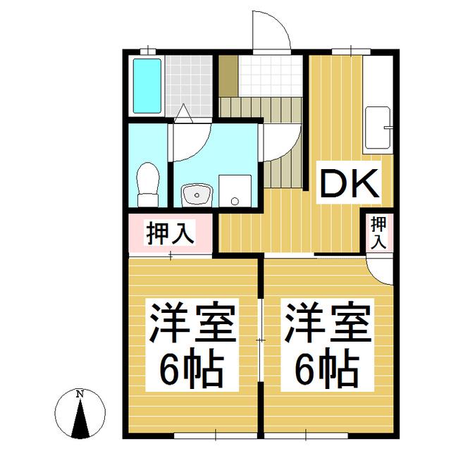 セジュールコスモス(2DK/2階)の間取り写真