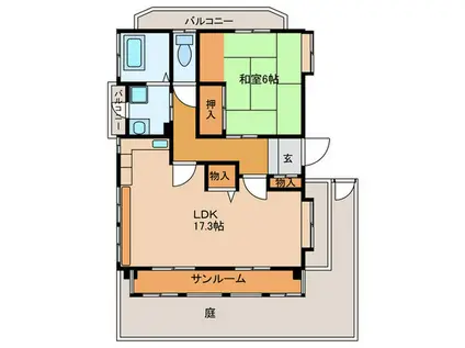 山里町の家(1LDK/2階)の間取り写真