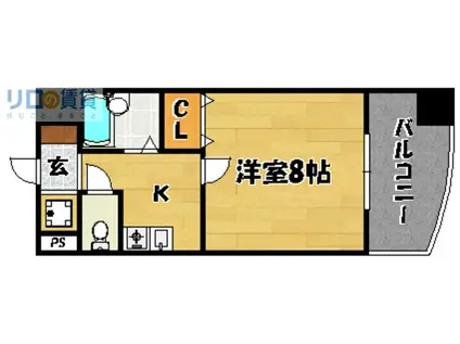 クリアコートUパートV(1K/4階)の間取り写真