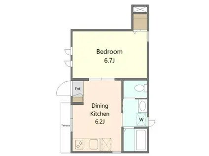 サンライズ(1DK/1階)の間取り写真