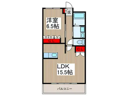 ロイヤルヒルズKOIZUMI(1LDK/3階)の間取り写真