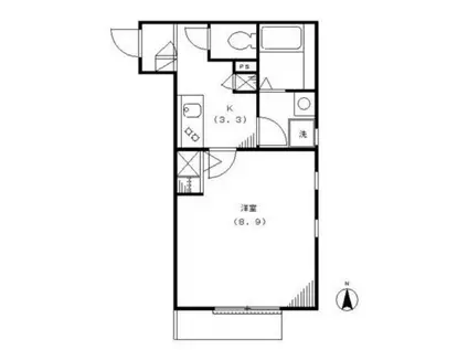 OHANAオハナ(1K/1階)の間取り写真