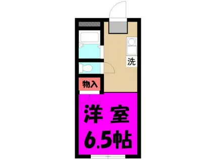 シャルマン北越谷(1K/1階)の間取り写真