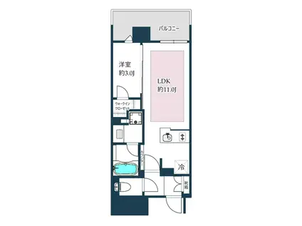 BRILLIA目黒大橋(1LDK/5階)の間取り写真