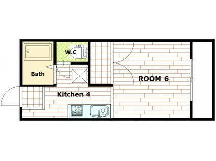 サンステージ(1K/2階)の間取り写真