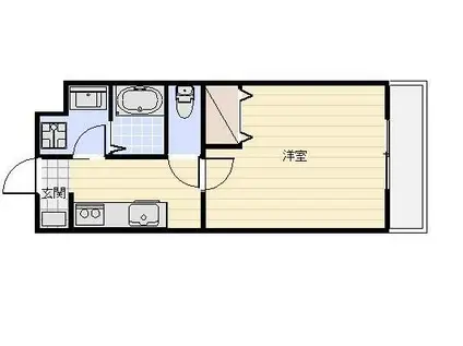 ローリエ初生(1K/1階)の間取り写真