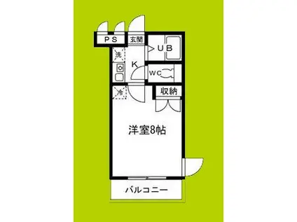 ノースIII(1K/1階)の間取り写真