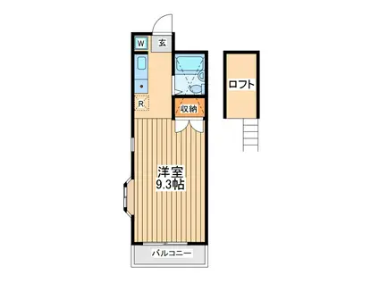 コリーヌアビデ1(1K/2階)の間取り写真