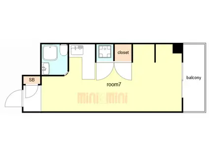 ラ・パルフェ・ド・パラツィーナ(ワンルーム/6階)の間取り写真