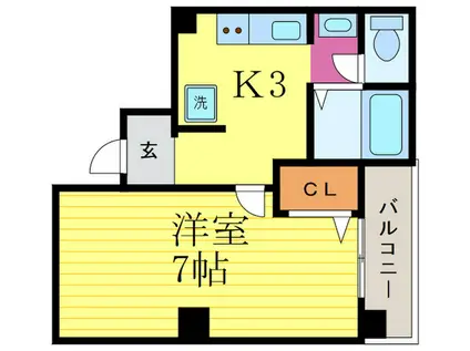 メサヴェルデ五辻(1K/2階)の間取り写真