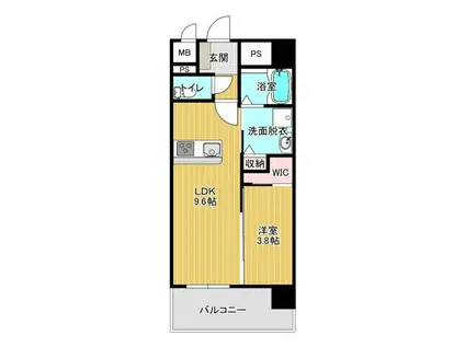 リベール大津(1LDK/7階)の間取り写真