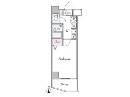 スカイコート芦花公園(1K/2階)の間取り写真
