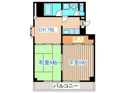 エコロ・パル郡山(2DK/1階)の間取り写真