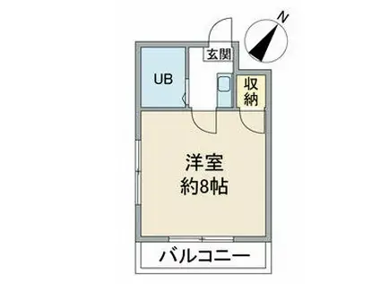 ヒルトップ平和ヶ丘(1K/2階)の間取り写真