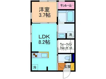 MALIE HALE(1LDK/2階)の間取り写真