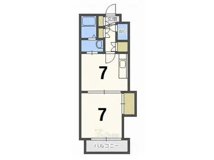アクティブプラザ南郷(1LDK/4階)の間取り写真