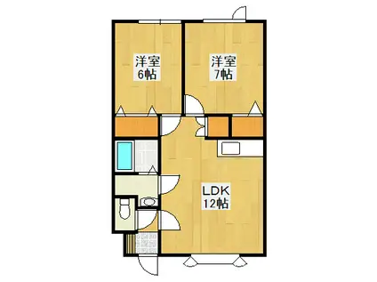 メゾンドグラース(2LDK/1階)の間取り写真