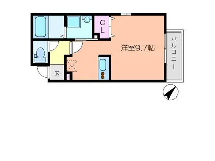 リラックス浜町(1K/3階)の間取り写真