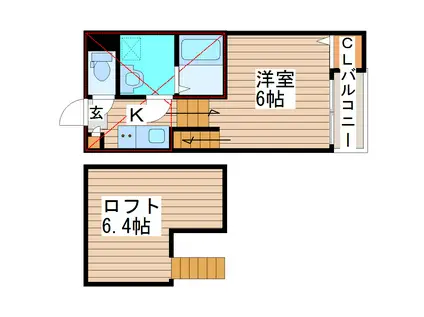 HARMONY PALACE(1K/1階)の間取り写真