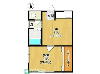 あおい荘(1DK/2階)の間取り写真